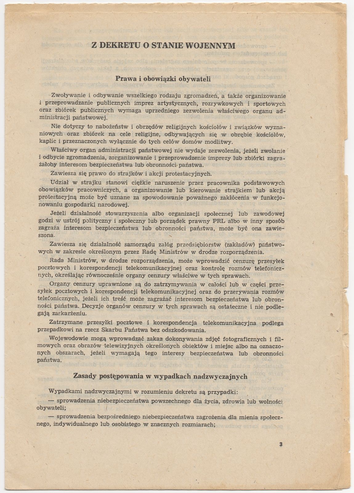 * Początek Stanu Wojennego - 13.12.1981
